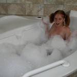 Alyssa Hart takes a relaxing bubbles bath